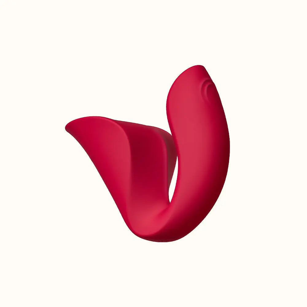 Ridge_dual-side_tapping_vibrator_vaginal_massager_-_Lipstick_Red